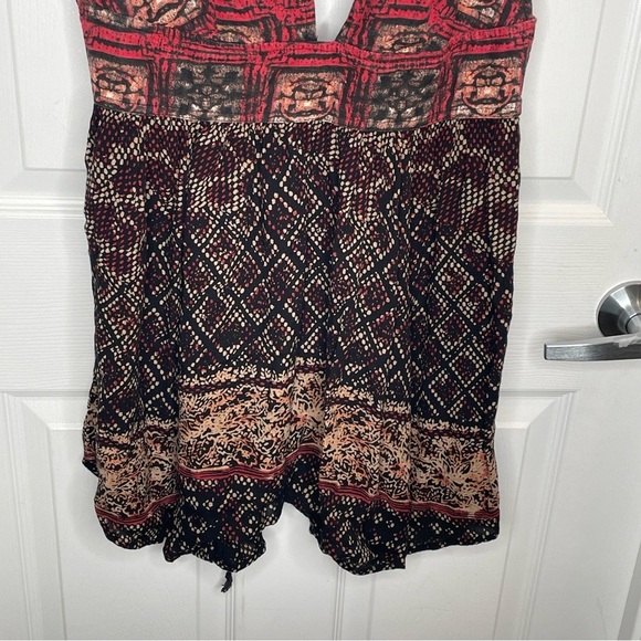 Free People Printed Cotton Noyale Heat Wave Summer Tunic Dress Summer Red M - Picture 6 of 13